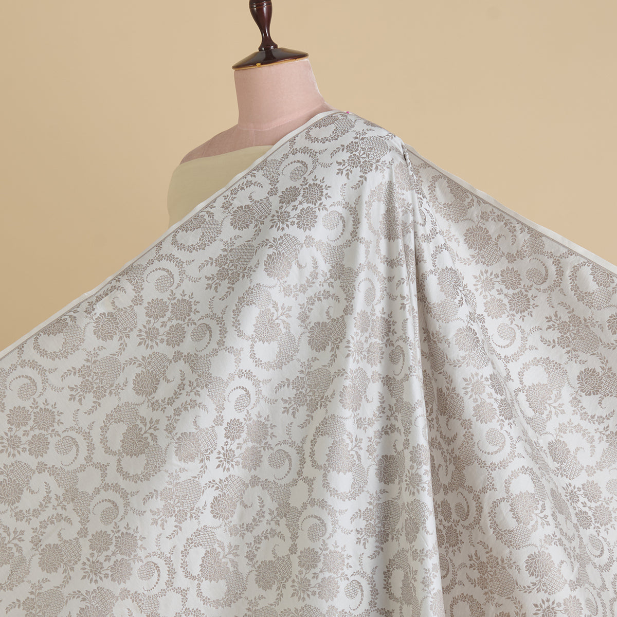 Silver Khin Khwab Brocade Fabric