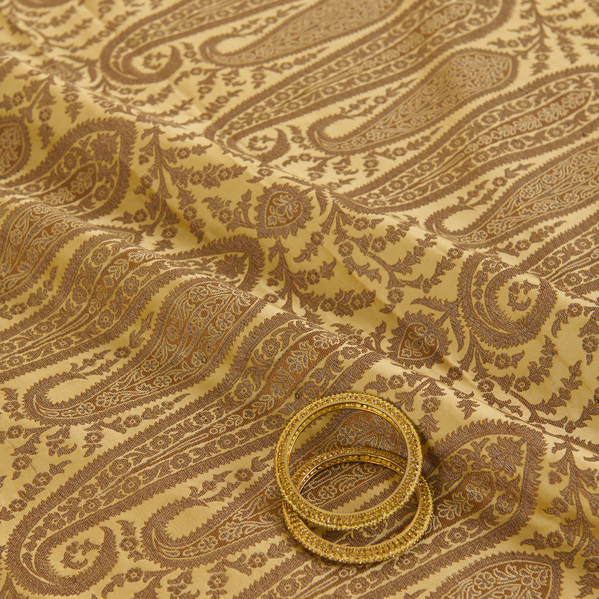 Yellow Khin Khwab Brocade Fabric