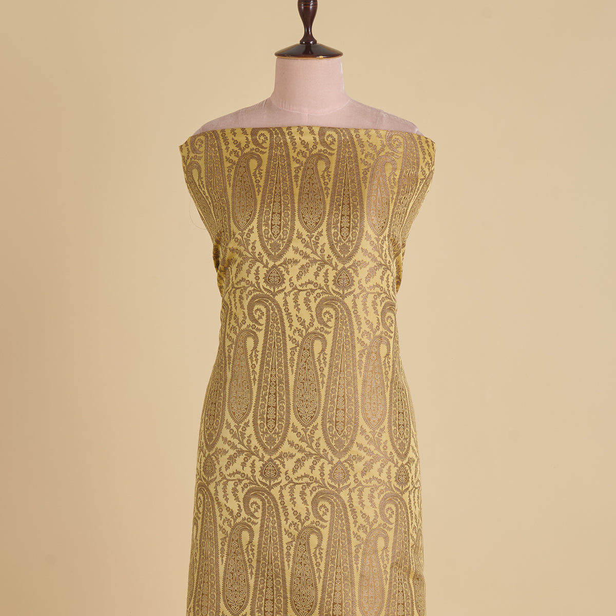 Yellow Khin Khwab Brocade Fabric