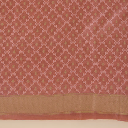 Dusty Peach Chanderi Woven Suit with Dusty Mauve Dupatta