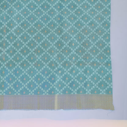 Bluish Grey Chanderi Woven Suit with Dupatta & Bottom