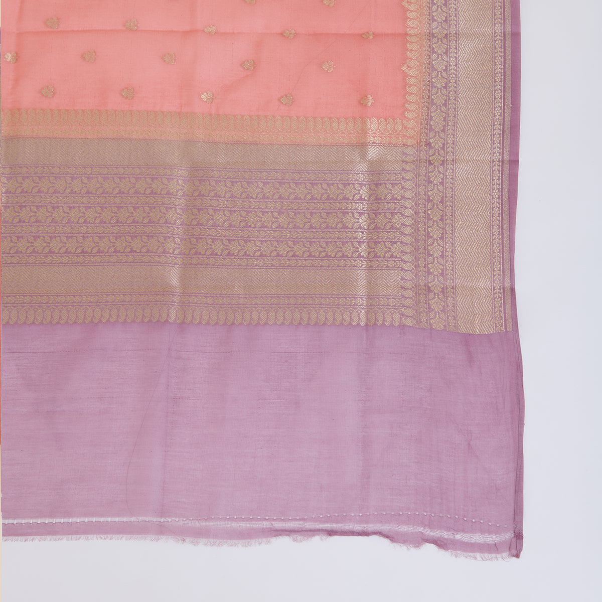 Dusty Mauve Chanderi Woven Suit with Dusty Peach Dupatta