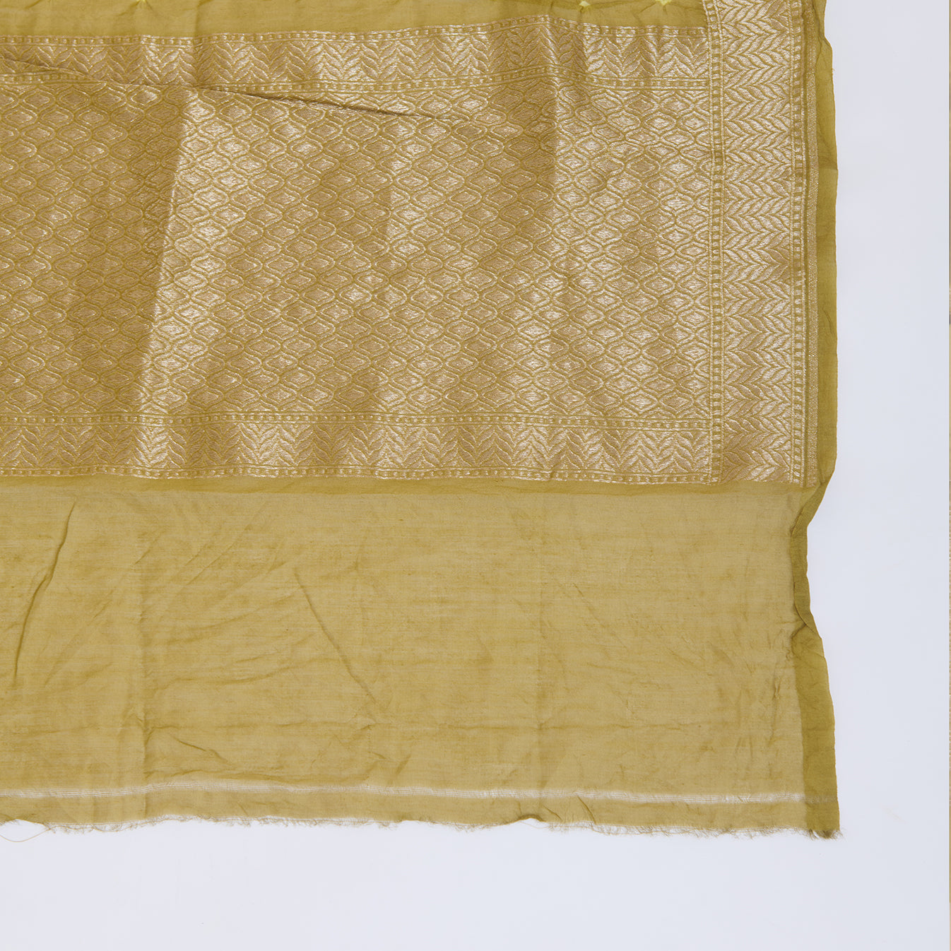 Dusty Green Chanderi Woven Kurta Set with Bandhej Dupatta