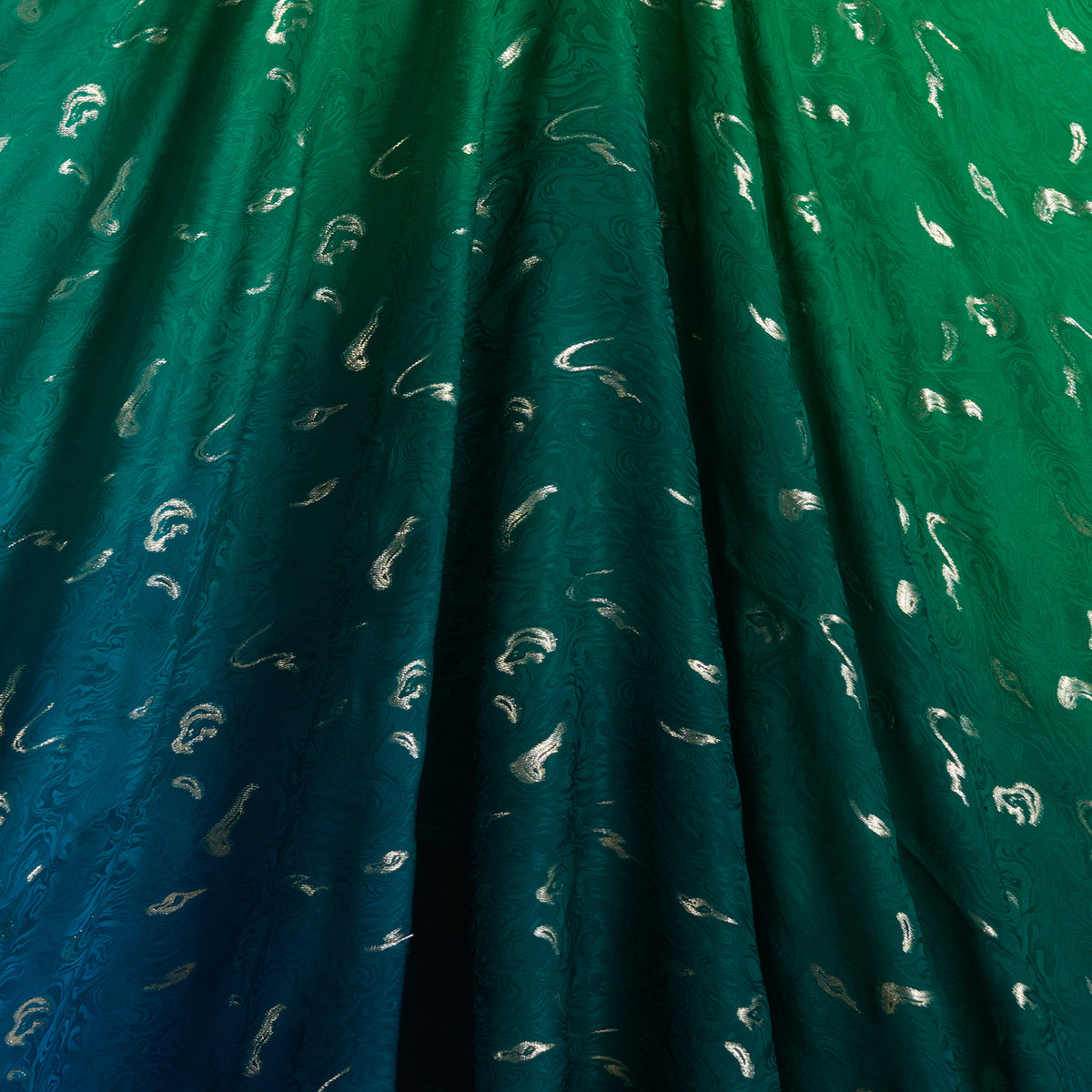 4-D Double Georgette Jacquard with Lurex Abstract Fabric
