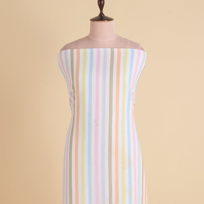 Multi 56 Width Cotton Linen Stripes Printed Fabric