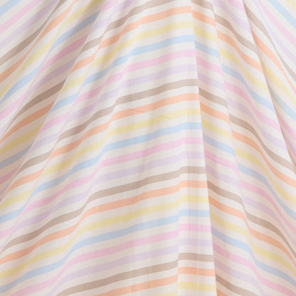 Multi 56 Width Cotton Linen Stripes Printed Fabric