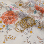 Off White Multicolor Khin Khwab Brocade Woven Fabric – 36 Inch Width