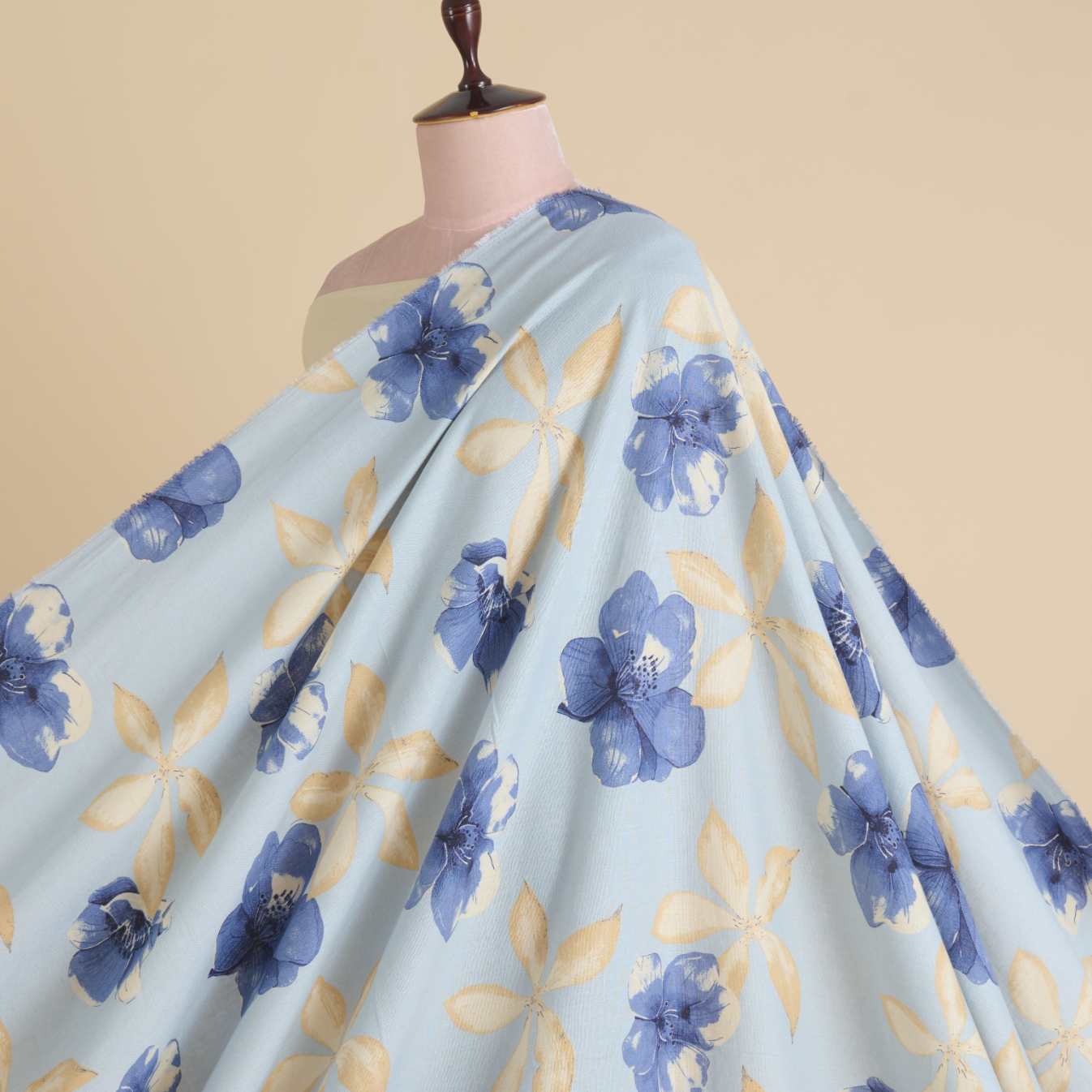 Powder Blue Khin Khwab Brocade Woven Fabric – 36 Inch Width