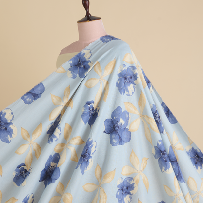 Powder Blue Khin Khwab Brocade Woven Fabric – 36 Inch Width