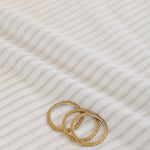 White Beige 60 Lea Linen Melbourne Stripes Fabric