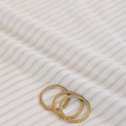 White Beige 60 Lea Linen Melbourne Stripes Fabric