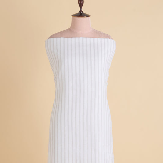 White Beige 60 Lea Linen Melbourne Stripes Fabric