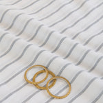 White Grey 60 Lea Linen Melbourne Stripes Fabric