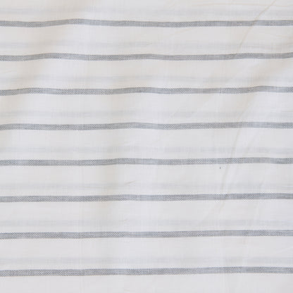 White Grey 60 Lea Linen Melbourne Stripes Fabric