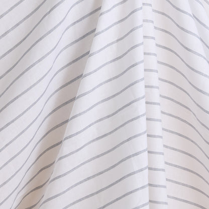 White Grey 60 Lea Linen Melbourne Stripes Fabric