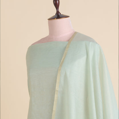 Pista Green Tissue Chanderi Applique Embroidered Suit