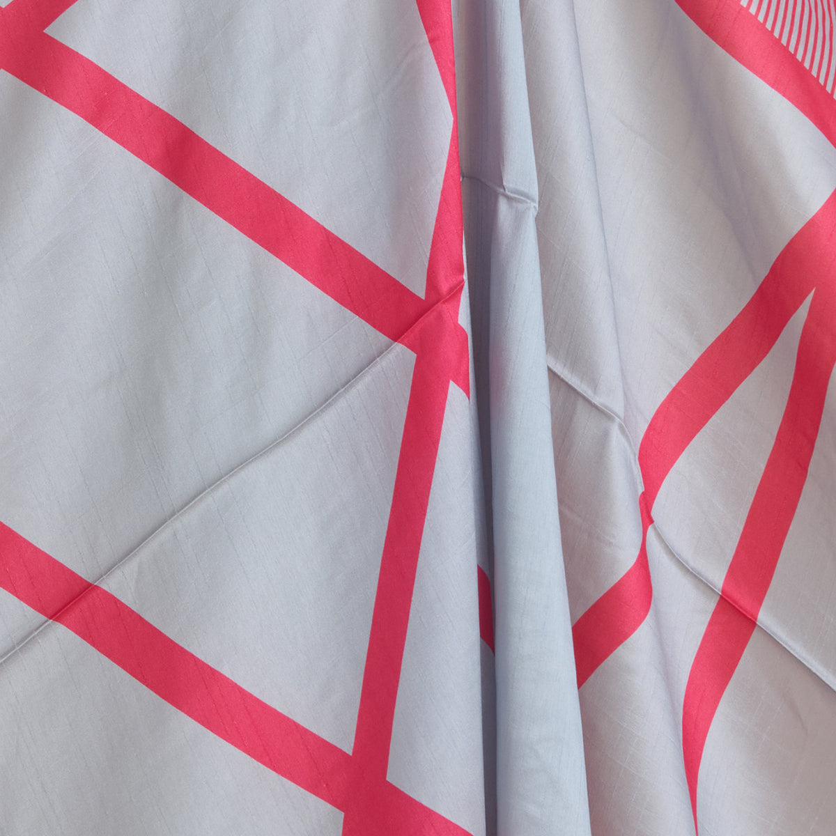 Blue Pink Art Dupion Silk Abstract Print