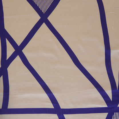 Blue Purple Art Dupion Silk Abstract Print