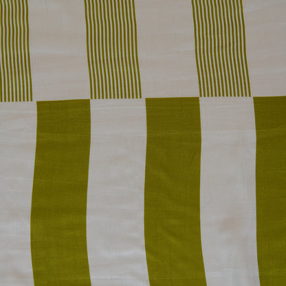 Blue Green Dupion Silk Abstract Print Fabric