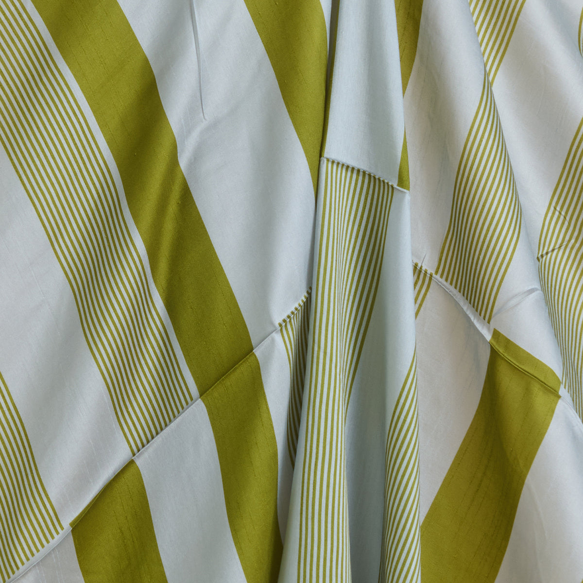 Blue Green Dupion Silk Abstract Print Fabric