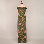 Black Assam Kalamkari Jaal Hand Printed Fabric