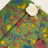Assam Kalamkari Jaal Hand Printed Fabric In Green