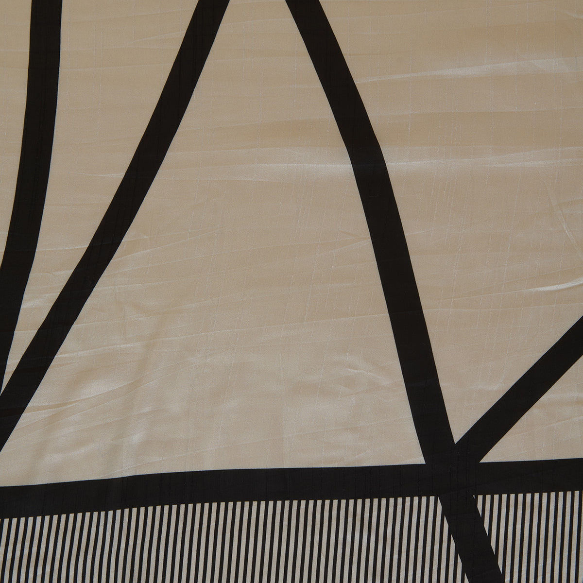 Grey Black Art Dupion Silk Abstract Print