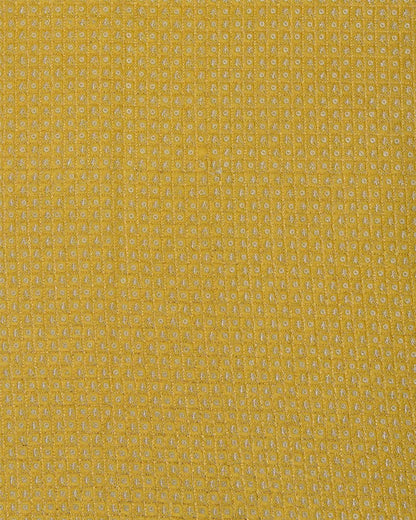 Mustard Art Organza Tissue Kasab Checks with Sequin Embroidery | Vandana Fabrics