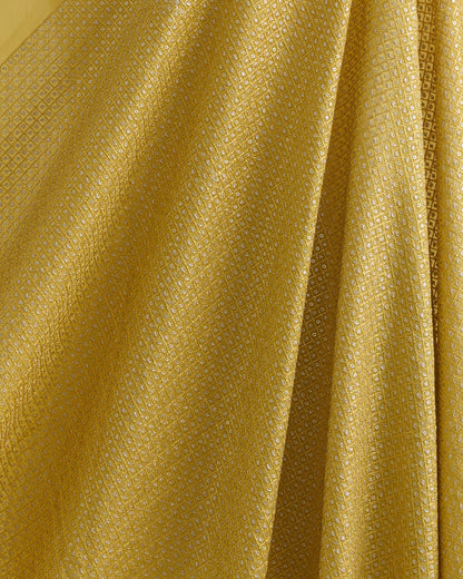 Mustard Art Organza Tissue Kasab Checks with Sequin Embroidery | Vandana Fabrics