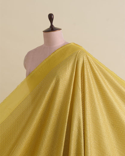 Mustard Art Organza Tissue Kasab Checks with Sequin Embroidery | Vandana Fabrics