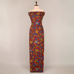 Assam Kalamkari Jaal Hand Printed Fabric In Maroon