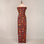 Assam Kalamkari Jaal Hand Printed Fabric In Red