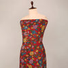 Assam Kalamkari Jaal Hand Printed Fabric In Red