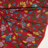 Assam Kalamkari Jaal Hand Printed Fabric In Red