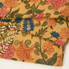 Assam Kalamkari Jaal Hand Printed Fabric In Ochre Yellow 