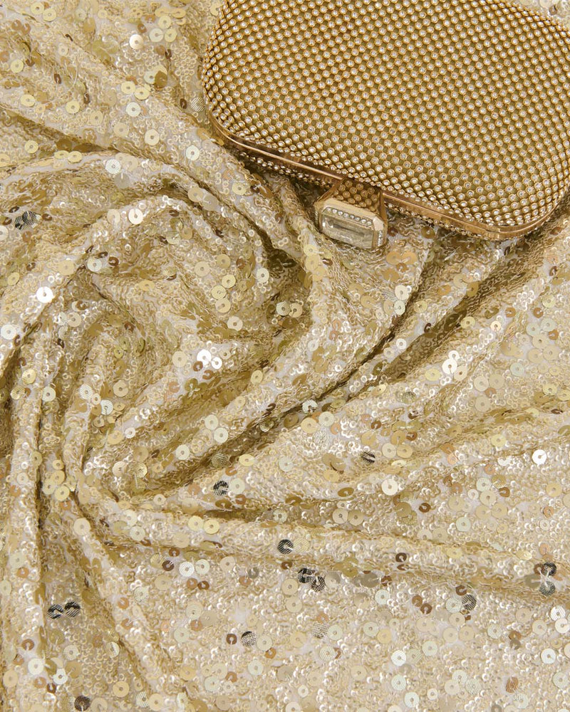 Art Georgette Khichdi Sequins Embroidery Fabric – Off White