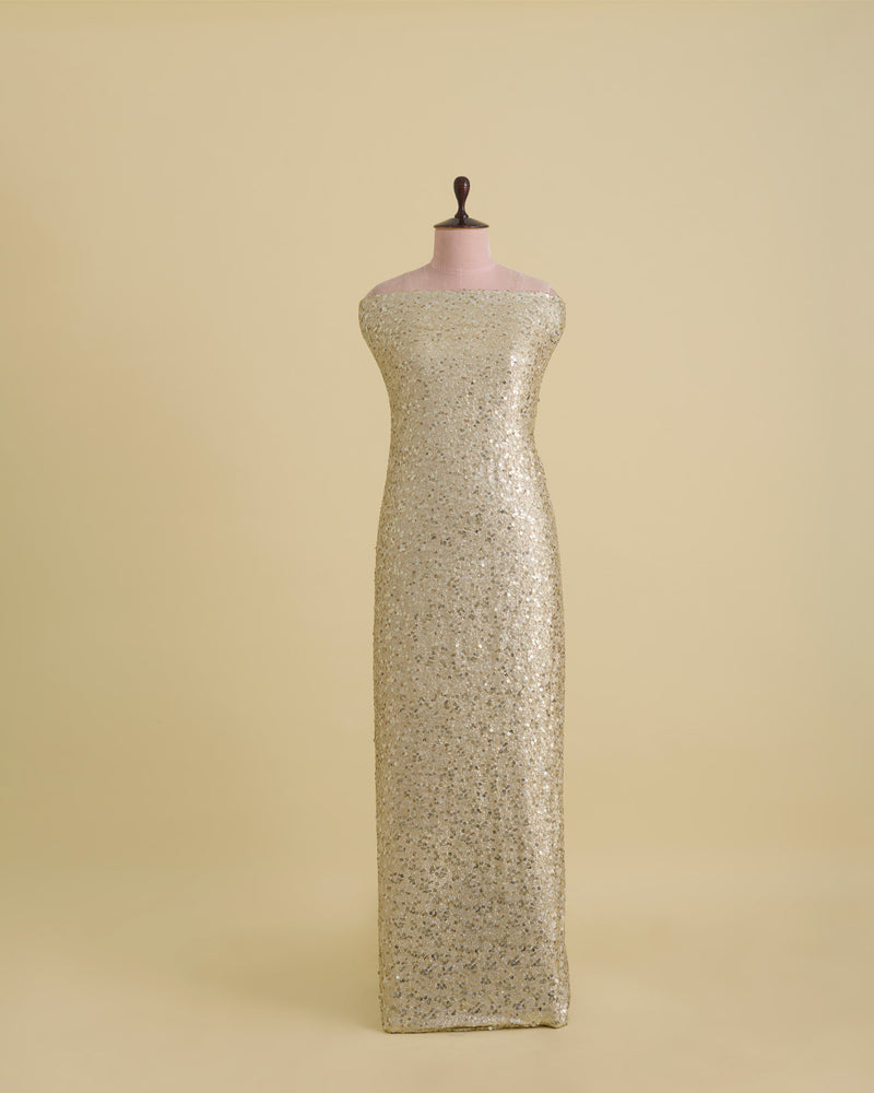 Art Georgette Khichdi Sequins Embroidery Fabric – Off White