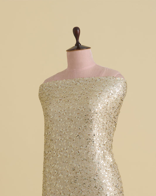 Art Georgette Khichdi Sequins Embroidery Fabric – Off White