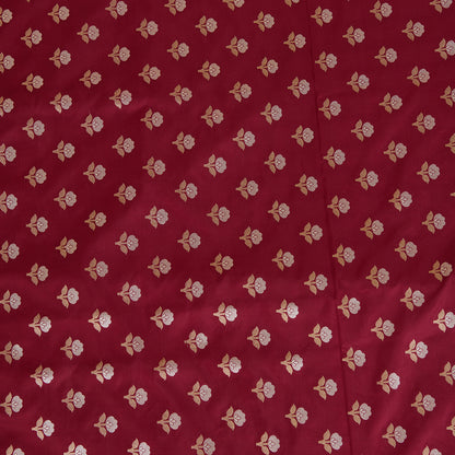 Maroon Brocade G/S Woven Butti Fabric