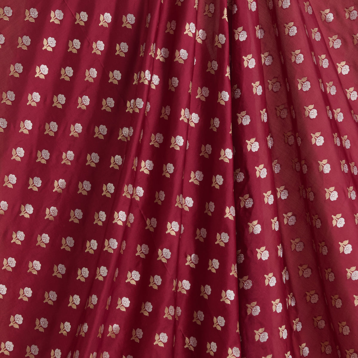 Maroon Brocade G/S Woven Butti Fabric