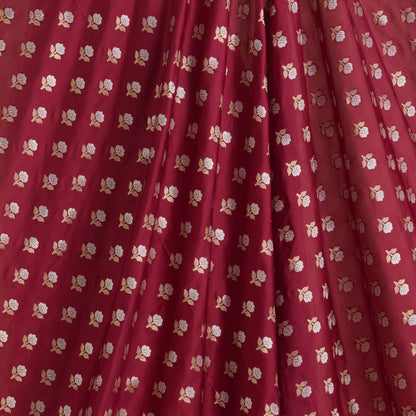 Maroon Brocade G/S Woven Butti Fabric