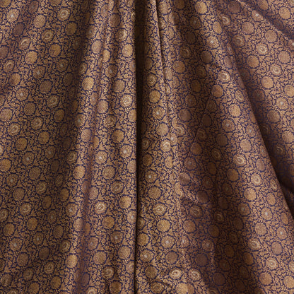 Blue Brocade Antique Zari Jaal Minakari Woven Fabric