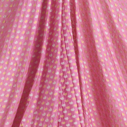 Onion Pink Brocade Gold & Silver Woven Butti Fabric