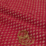 Maroon Brocade Gold & Silver Butti Fabric