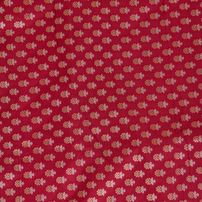 Maroon Brocade Gold & Silver Butti Fabric