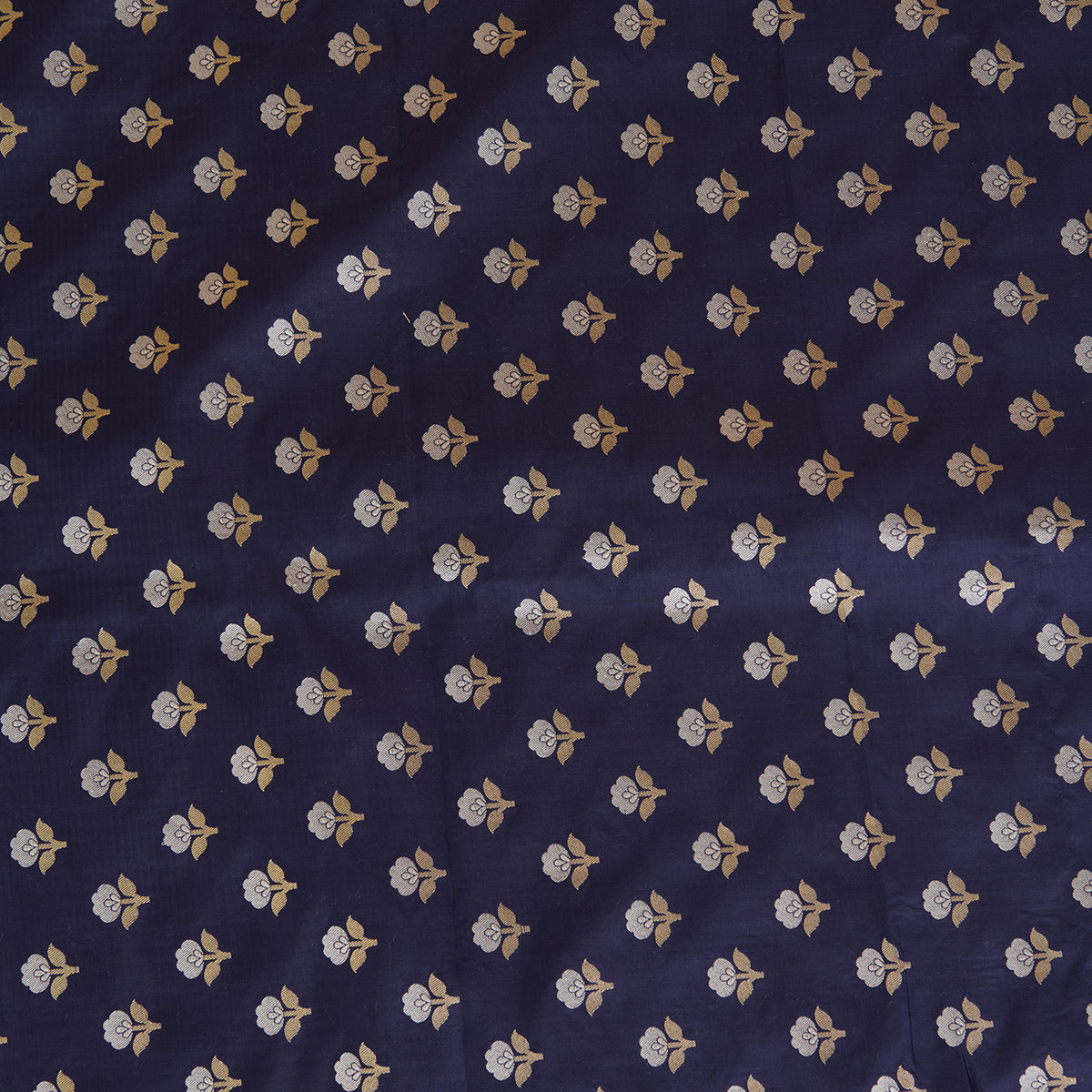 Navy Blue Brocade G/S Woven Butti Fabric