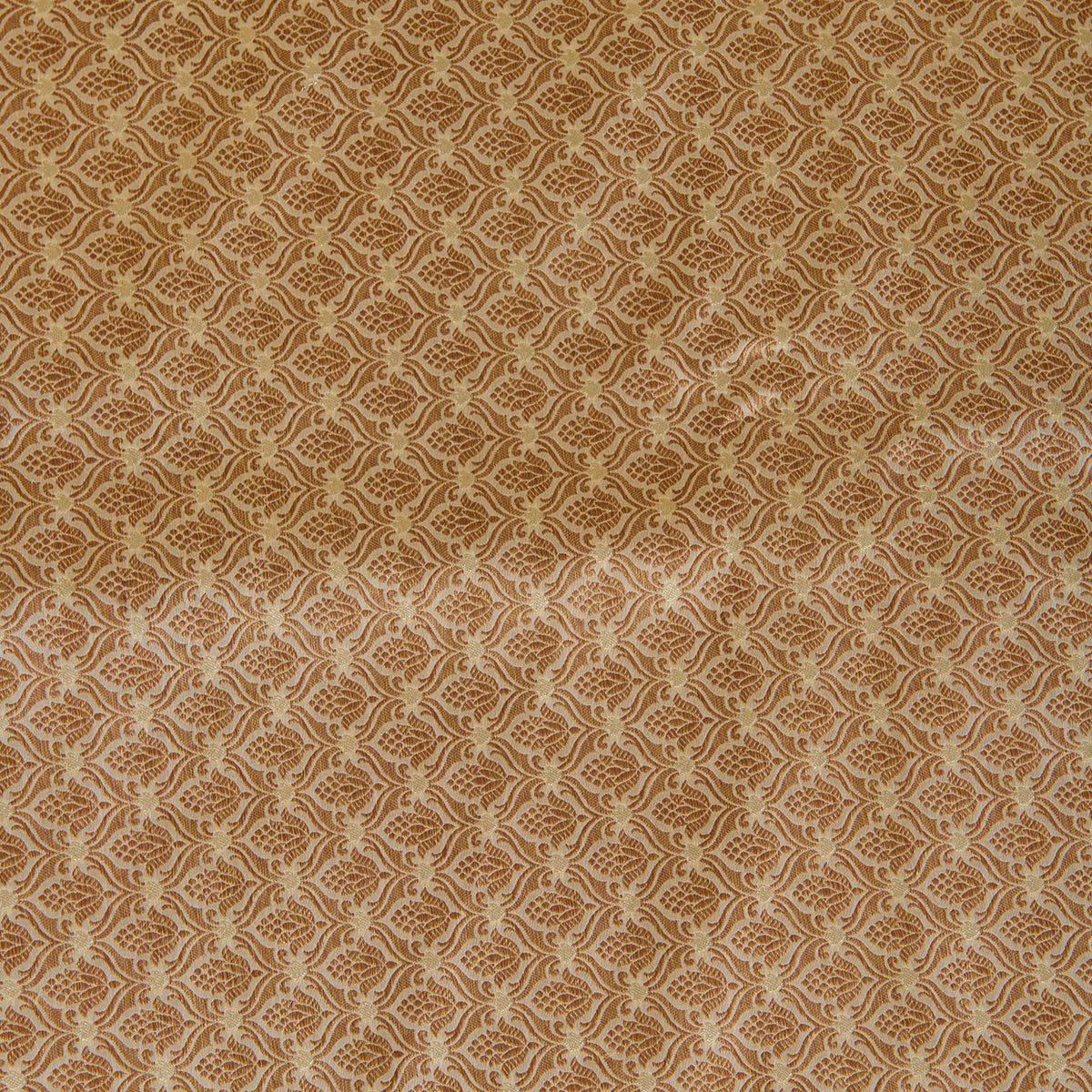 Off White Brocade Antique Zari Jaal Minakari Woven Fabric