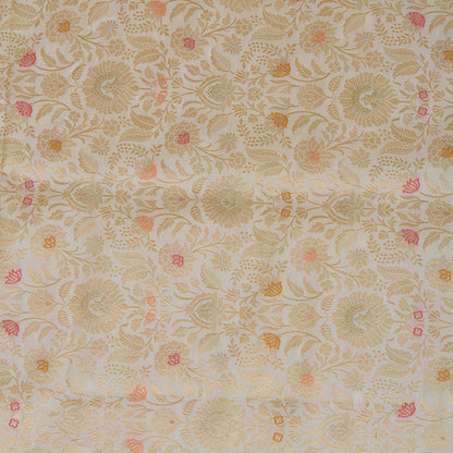 Offwhite Brocade Jaal Mina Fabric