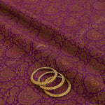 Purple Brocade Antique Zari Jaal Minakari Woven Fabric