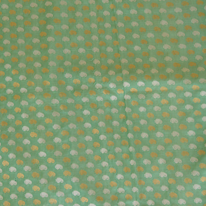 Pista Green Brocade G/S Woven Butti Fabric